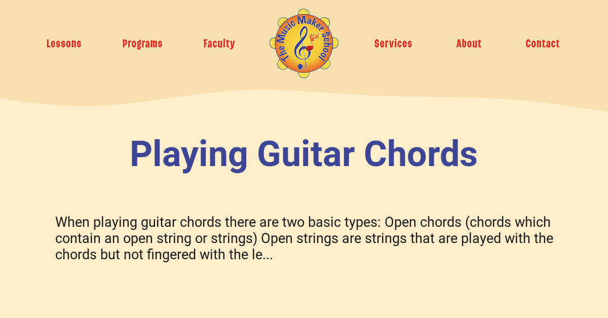 Playing Guitar Chords Music Maker School