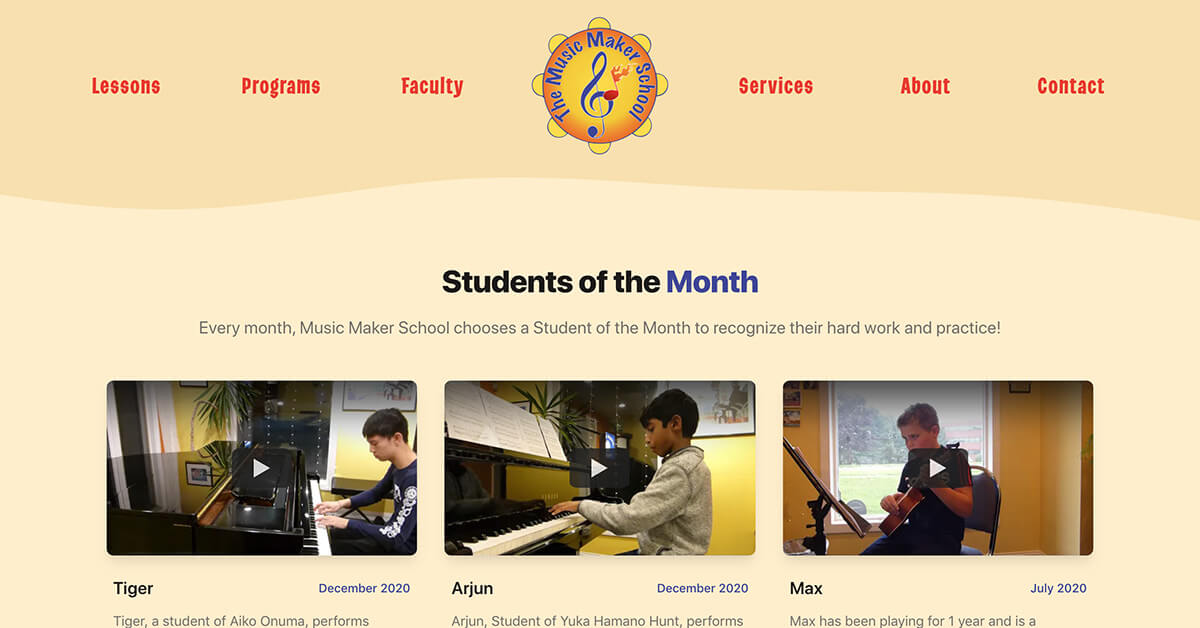 Students of the Month Music Maker School